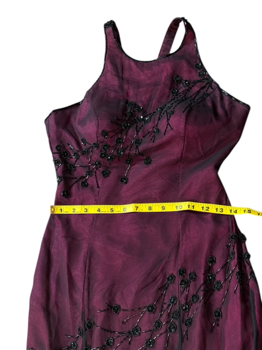 Sleeveless Embellished Plum Maxi Dress - Picture 9 of 11